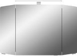 Spiegelschrank SAPHIR "Cassca Sprint Badschrank, 3 Spiegeltüren, 6 Einlegeböden, 100 cm breit", braun (riviera eiche quer nachbildung), B:100cm H:67cm T:17cm, Holzwerkstoff, Schränke, Spiegelschrank, inkl. LED-Beleuchtung, Türdämpfer, Schalter-/Steckdosenkombination