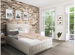 Polsterbett HOME AFFAIRE "Vaine", beige (creme), B:171cm H:96cm L:245cm, Samtoptik (100% Polyester), Betten, Polsterbett, in 5 Breiten, auch in Länge 220 cm, incl. Roll-Lattenrost