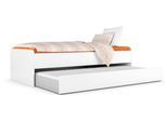 Stauraumbett PRIESS "Barkhausen", weiß (lichtweiß), B:97cm H:54,5cm L:205cm, Betten, Stauraumbett, mit ausziehbarer Liegefläche
