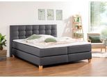 Boxspringbett HOME AFFAIRE "Moulay", grau (anthrazit), B:214cm L:211cm, Komplettbetten, Boxspringbett, inkl. Topper, in 3 Härtegraden, TFK auch in Härtegrad 4
