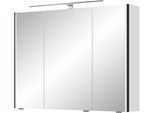 Spiegelschrank SAPHIR "Serie 7045 Badezimmer-Spiegelschrank inkl. LED-Beleuchtung, 3 Türen", weiß (weiß glanz), B:93,2cm H:70,3cm T:17cm, Holzwerkstoff, Schränke, Spiegelschrank, Badschrank 93,2 cm breit, inkl. LEDplus Schalter und Türdämpfer