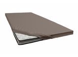 Spannbettlaken JANINE "TOPPER 5001", grau (taupe), 1 Stk., Jersey-Elasthan, 100x200 100x210 100x220 90x200 90x210 90x220 10, Jersey-Elasthan, Obermaterial: 95% Baumwolle, 5% Elasthan, Bettlaken, Spannbettlaken, mit Rundumgummizug