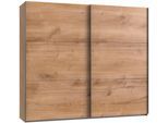 Schwebetürenschrank WIMEX "Level by fresh to go", braun (plankeneichefarben), B:200cm H:216cm T:65cm, Schränke, Schwebetürenschrank