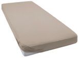 Spannbettlaken BELLANA "Jersey-Elasthan deLuxe", grau (taupe), B:120cm, Jersey-Elasthan, Obermaterial: 95% Baumwolle, 5% Elasthan, Bettlaken, Spannbettlaken, für Boxspringbetten und sehr hohe Matratzen