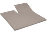 Spannbettlaken CINDERELLA "Basic Split", grau (taupe), B:200cm L:210cm, Renforcé, Obermaterial: 100% Baumwolle, Bettlaken, Spannbettlaken, mit Gummizug