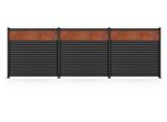 Gartenzaun STAKET PRO "Komplettzaun »Rhombus Mini« Breite 1800 mm + Cortenstahl", schwarz (anthrazit struktur), H:180cm, Aluminium, Sicherheitsglas, Zaunelemente, Zaunhöhe 180 cm, Zaunlänge 3,684 - 5,526 m