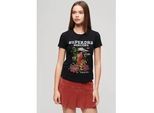 Superdry Kurzarmshirt »TATTOO RHINESTONE FITTED TEE« Superdry Black XXS