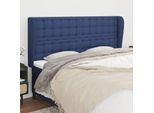 Furniture Limited - Tête de lit avec oreilles Bleu 183x23x118/128