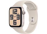 Smartwatch APPLE "Watch SE GPS 44 mm Aluminium S/M" Smartwatches beige (polarstern) Fitness-Tracker Sport Band