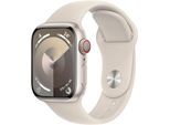 Smartwatch APPLE "Watch Series 9 GPS + Cellular 41mm Aluminium M/L" Smartwatches beige (polarstern) Fitness-Tracker Sport Band Bestseller