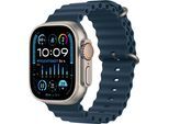 Smartwatch APPLE "Watch Ultra 2 GPS 49 mm + Cellular Titanium One-Size" Smartwatches blau (titanium, blue ocean) Fitness-Tracker Ocean Band Bestseller