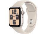 Smartwatch APPLE "Watch SE GPS 40 mm Aluminium M/L" Smartwatches beige (polarstern) Fitness-Tracker Sport Band