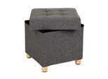 SONGMICS Hocker »mit Aufbewahrung, 38 x 40 cm, Dunkelgrau«, Herkunftsland China, Holzart