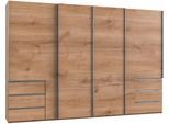 Schwebetürenschrank WIMEX "Level by fresh to go", braun (plankeneichefarben), B:350cm H:236cm T:65cm, Schränke, Schwebetürenschrank, mit Synchronöffnung