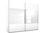 Schwebetürenschrank RAUCH "Quadra", weiß (weiß, spiegel), B:271cm H:230cm T:62cm, Holzwerkstoff, Schränke, Schwebetürenschrank, mit Spiegelelementen