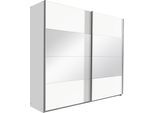 Schwebetürenschrank RAUCH "Quadra", weiß (weiß, spiegel), B:136cm H:210cm T:62cm, Holzwerkstoff, Schränke, Schwebetürenschrank, mit Spiegelelementen