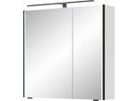 Spiegelschrank SAPHIR "Serie 7045 Badezimmer-Spiegelschrank inkl. LED-Beleuchtung, 2 Türen", weiß (weiß glanz), B:73,2cm H:70,3cm T:17cm, Holzwerkstoff, Schränke, Spiegelschrank, Badschrank 73,2 cm breit, inkl. LEDplus Schalter und Türdämpfer