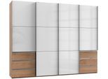 Schwebetürenschrank WIMEX "Level by fresh to go", weiß (plankeneichefarben, weiß), B:300cm H:236cm T:65cm, Schränke, Schwebetürenschrank, mit Synchronöffnung