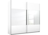Schwebetürenschrank RAUCH "Quadra", weiß (weiß, spiegel), B:226cm H:210cm T:62cm, Holzwerkstoff, Schränke, Schwebetürenschrank, mit Spiegelelementen