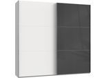 Schwebetürenschrank WIMEX "Level by fresh to go", weiß (weiß, grauglas), B:250cm H:236cm T:65cm, Schränke, Schwebetürenschrank, mit jeweils einer Glastür
