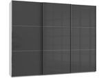 Schwebetürenschrank WIMEX "Level by fresh to go", weiß (weiß, grauglas), B:300cm H:236cm T:65cm, Schränke, Schwebetürenschrank, mit Glastüren