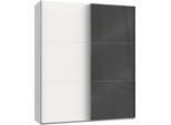 Schwebetürenschrank WIMEX "Level by fresh to go", weiß (weiß, grauglas), B:200cm H:236cm T:65cm, Schränke, Schwebetürenschrank, mit jeweils einer Glastür