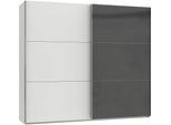 Schwebetürenschrank WIMEX "Level by fresh to go", weiß (weiß, grauglas), B:250cm H:216cm T:65cm, Schränke, mit jeweils einer Glastür