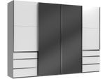 Schwebetürenschrank WIMEX "Level by fresh to go", weiß (weiß, grauglas), B:300cm H:216cm T:65cm, Schränke, Schwebetürenschrank, mit Glastüren und Synchronöffnung