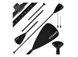 24MOVE® Paddel Einzelpaddel Stechpaddel für SUP Stand Up Board, Kajak, Leicht aus Aluminium 210cm, verstellbar schwarz