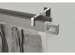Gardinenstange GARESA "FLAT", silber (vernickelt, chromfarben), L:350cm, Aluminium, Gardinenstangen, Gardinenstange, Rechteckprofil, Wandmontage, perfekter Lauf, modern, verlängerbar