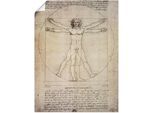 Artland Wandbild »Porportionszeichnung, nach Vitruv. 1490«, Mann, (1 St.), als Leinwandbild, Poster in verschied. Grössen