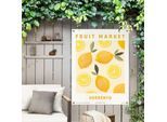 Poster REINDERS "Zitronen", gelb (farbe bild(er): gelb), B:60cm H:80cm T:0,1cm, Leinwand, Bilder, Poster, Outdoor für Garten oder Balkon