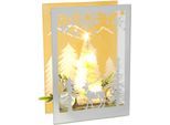 I.GE.A. Dekoobjekt »Aus Glas«, Mit LED Licht und mini Tannenbaum, 3D Bild Dekoration