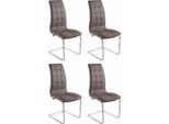 INOSIGN Freischwinger »Lola«, (Set), 4 St., Kunstleder, 2 oder 4 Stück, Bezug in Kunstleder oder Samtsoff, chrom Metallgestell
