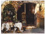 Artland Wandbild »Treffen am Café«, Restaurant & Cafés, (1 St.), als Leinwandbild, Wandaufkleber in verschied. Grössen
