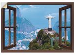 Artland Wandfolie »Rio de Janeiro mit Cristo, braun«, Gebäude, (1 St.), selbstklebend
