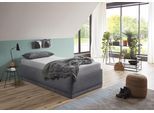 Polsterbett "Texel", grau (anthrazit), B:106cm H:42cm L:206cm, Bezug Bett: Veloursstoff 100% Polyester oder Microfaser (100% Polyester);Bonnell-Federkernmatratze: 51% Polypropylen, 39% Polyester und 10% Baumwolle;Kaltschaummatratze: 100% Polyester, Bezug abnehm- und waschbar bis 60C;Kissenbezug: 100% Polyester, Füllung : 100% Polyester (Hohlfaser), WESTFALIA SCHLAFKOMFORT, Betten, Polsterbett, Kom