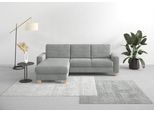 Ecksofa HOME AFFAIRE "Summer L-Form", silber, B:249cm H:91cm T:164cm, 100% Polyester, Sofas, Ecksofa, mit Recamiere, mit oder ohne Bettfunktion und Bettkasten, Cord-Bezug