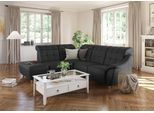 Ecksofa HOME AFFAIRE "Boston L-Form", schwarz, B:272cm, Struktur (100% Polyester);Luxus-Microfaser Florence (100% Polyester);Chenille (100% Polyester);NaturLEDER (reines Rindsleder), Sofas, Ecksofa, Kopfteilverstellung an jeder Sitzfläche, wahlweise Relaxfunktion