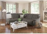 Ecksofa HOME AFFAIRE "Boston L-Form", grau (delphin), B:272cm, Struktur (100% Polyester);Luxus-Microfaser Florence (100% Polyester);Chenille (100% Polyester);NaturLEDER (reines Rindsleder), Sofas, Ecksofa, Kopfteilverstellung an jeder Sitzfläche, wahlweise Relaxfunktion