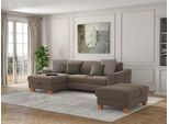 Ecksofa SIT & MORE "Dundee L-Form", grau (taupe), B:264cm H:86cm T:175cm, Sofas, Ecksofa, mit Federkern und Massivholzfüßen, wahlweise mit Kopfteilverstellung