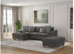Ecksofa SIT & MORE "Dundee L-Form", grau, B:264cm H:86cm T:175cm, Sofas, Ecksofa, mit Federkern und Massivholzfüßen, wahlweise mit Kopfteilverstellung