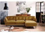Ecksofa TRENDS BY HG "Japan L-Form", gelb (senf), B:270cm H:84cm T:155cm, Sofas, Ecksofa, mit Fuß in Holz-Metallkombination, Recamiere rechts oder links