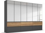Drehtürenschrank RAUCH "Winnipeg", grau (graumetallic), B:271cm H:210cm T:56cm, Holzwerkstoff, Schränke, Drehtürenschrank, grifflose Front, Schubkästen m. Griffmulde, auch mit Beleuchtung
