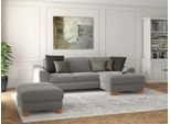 Ecksofa SIT & MORE "Dundee L-Form", grau, B:264cm H:86cm T:175cm, Sofas, Ecksofa, mit Federkern und Massivholzfüßen, wahlweise mit Kopfteilverstellung