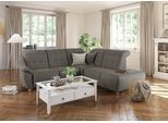Ecksofa HOME AFFAIRE "Boston L-Form", grau (delphin), B:272cm, Struktur (100% Polyester);Luxus-Microfaser Florence (100% Polyester);Chenille (100% Polyester);NaturLEDER (reines Rindsleder), Sofas, Ecksofa, Kopfteilverstellung an jeder Sitzfläche, wahlweise Relaxfunktion