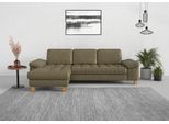 Ecksofa SIT & MORE "Westham L-Form", grün (olive), B:275cm H:88cm T:172cm, 100% Polyester, Sofas, Ecksofa, mit Recamiere, mit oder ohne Bettfunktion, Bettkasten, Füße Eiche