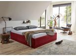 Polsterbett "Texel", rot (bordeaux, rot), B:166cm H:42cm L:206cm, Bezug Bett: Veloursstoff 100% Polyester oder Microfaser (100% Polyester);Bonnell-Federkernmatratze: 51% Polypropylen, 39% Polyester und 10% Baumwolle;Kaltschaummatratze: 100% Polyester, Bezug abnehm- und waschbar bis 60C;Kissenbezug: 100% Polyester, Füllung : 100% Polyester (Hohlfaser), WESTFALIA SCHLAFKOMFORT, Betten, Polsterbett,