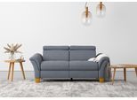 2,5-Sitzer HOME AFFAIRE "Lindgren", blau (hellblau), B:185cm H:84cm T:93cm, 100% Polyester, Sofas, wahlweise mit TV-Funktion, links oder beidseitig, Kopfteilverstellung