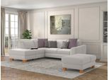 Ecksofa SIT & MORE "Dundee L-Form", silber, B:263cm H:86cm T:219cm, Sofas, Ecksofa, mit Federkern und Massivholzfüßen, wahlweise mit Kopfteilverstellung